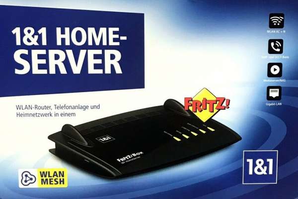 FritzBox 7520 1&amp;1 Homeserver WLAN Router DSL Modem Dual VDSL Mesh NEU