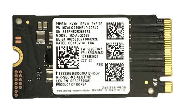 Samsung 256GB SSD M.2 PM991a NVMe interne Festplatte