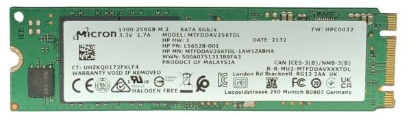 Micron 256GB SSD M.2 1300 series interne Festplatte