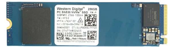 Western Digital 256GB SSD PC SN530 NVMe interne Festplatte